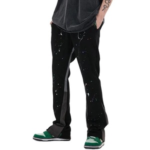 Pantalones de hombre WL225772 HHJ de alta calidad, pantalones deportivos acampanados para hombre, pantalones de chándal con cintura elástica, pantalones de chándal con paneles apilados para hombre - Product Image 4