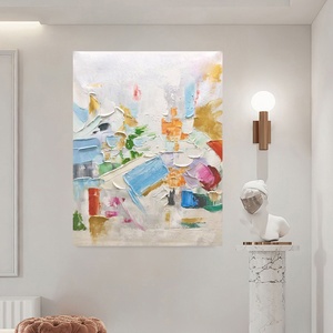 Arte Abstracto Estético para Pared, Pintura al Óleo Abstracta Grande y Colorida, Arte de Pared Contemporáneo Texturizado para Hogar y Galería - Product Image 1