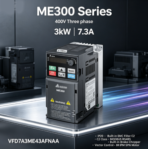ไดรฟ์ปรับความถี่คุณภาพสูง ME300 VFD7A3ME43AFNAA 400V สามเฟส 3kW 7.3A พร้อมฟิลเตอร์ EMC ในตัว คลาส C2 อินเวอร์เตอร์ - Product Image 1