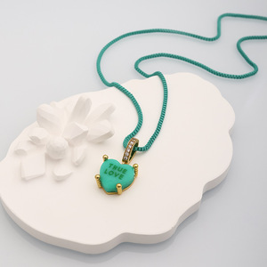 Collar con Colgante <span class=keywords><strong>de</strong></span> Letra <span class=keywords><strong>de</strong></span> Corazón en Color Caramelo, Collar con Dije <span class=keywords><strong>de</strong></span> <span class=keywords><strong>Amor</strong></span> <span class=keywords><strong>de</strong></span> Circonio para Mujer, Joyería Y2K, Accesorios DIY, Regalos <span class=keywords><strong>de</strong></span> Moda - Product Image 5