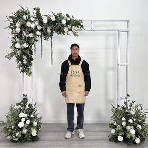 Arreglo Floral Artificial Popular, Arco de Rosas de Seda Blancas y Verdes, Estilo Moderno, Fondo para Fotografía de Bodas, Tamaños Personalizables - Product Image 3