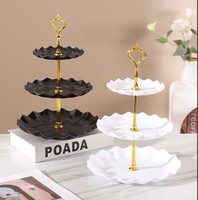 Trois couches fruits Dim Sum plateau gâteau support multicouche fruits fête d'anniversaire Dim Sum support mariage décoration bonbons Dessert plateau