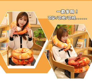 Factory Direct Großhandel Kreative Garnelen U-förmige Nacken kissen Plüsch Spielzeug Kissen Kissen Büro Mittagspause Schlaf kissen - Product Image 6