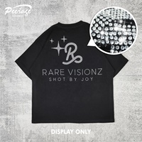 PEERAGE Fabricant Personnalisé Hommes Strass Sérigraphie Box Cut Tee Tshirt 250 Gsm 100% Coton Regular Fit T-shirt pour Hommes Enfant