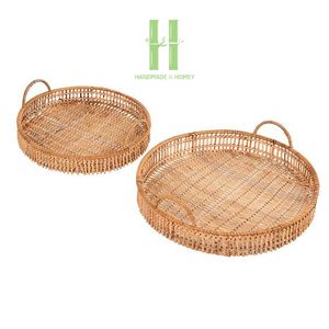 HNH Craft Vietnam Écologique Personnalisé OEM Emballé Rotin Plateau De Service Assiettes Vaisselle Chargeur Choix Chaud En Gros Vietnam - Product Image 5