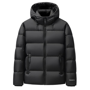 Nueva Chaqueta de Plumón con Capucha para Hombre, Invierno, Impermeable, Transpirable, Tallas Grandes, Estilo Casual, Cierre Frontal con Cremallera, Logotipo en la Espalda - Product Image 3