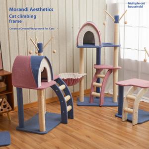 Commercio all'ingrosso moderno Multi-strato gatto albero Stand in legno Pet Jumping piattaforma di arrampicata per gatti casa gatto giocattolo per gatti - Product Image 3