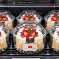 Fabrieksgroothandel Transparante PET Plastic Voedselcontainer met Deksel voor Cake, Dessert, Brood, Taart Verpakking voor Voedselbewaring