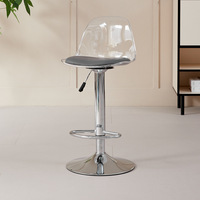 Chaise Tulipe en Acrylique Transparent, Chaise Haute Pivotante en Plastique PET, Chaise de Bar Moderne Minimaliste