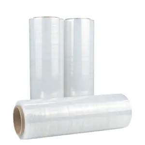Golden Supplier Jumbo Roll Pe Wrap Lldpe Paquete de película elástica manual de plástico transparente Película elástica para embalaje