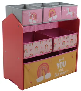 Toffy & Friends en bois enfant étagère boîte de rangement enfants armoire jouet organisateur enfants meubles enfants chambre meubles
