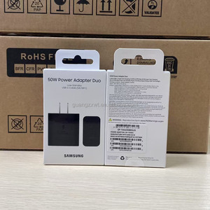 Accessoires pour téléphone portable USB C, <span class=keywords><strong>chargeur</strong></span> mural noir/blanc 50W+25W double port EP-T5020, adaptateur secteur 50W <span class=keywords><strong>Duo</strong></span> pour <span class=keywords><strong>Samsung</strong></span> S26 Ultra - Product Image 2