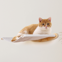 Hamac mural pour chat ROPECUBE en tissu de coton, lit pour chat, meuble pour animaux de compagnie qui économise de l'espace, étagère suspendue pour chats d'intérieur