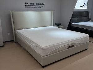 आधुनिक लक्जरी पर्यावरण के अनुकूल रानी/राजा आकार के फ्लैट बिस्तर के साथ नरम असदार नारंगी चमड़े - Product Image 2