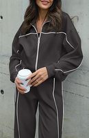 Femmes 2 pièces décontracté à capuche surdimensionné chemise de sport pantalon de Jogging Y2K ensemble de vêtements de sport automne vêtements femmes costume de sport