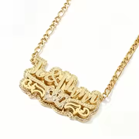 Collier personnalisé en acier inoxydable double couche avec plaque nominative, plaqué or 18 carats, cadeau d'anniversaire, bijou personnalisé avec pierre de naissance