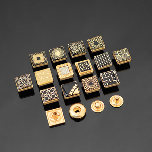 KUNSHUO Boutons pression personnalisés pour chemise homme Thobe en alliage de zinc avec logo personnalisé Rectangle et motif carré Vêtements de marque arabe - Product Image 1