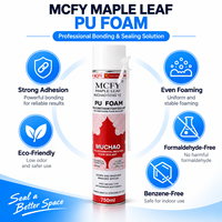 Mousse PU MUCHAO Feuille d'érable A53 750ml Premium Monocomposant Anti-rétrécissement pour le Remplissage et l'Étanchéité des Espaces entre Portes et Fenêtres, Construction