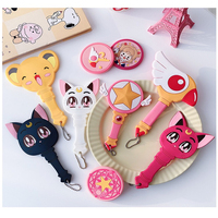 Miroir cosmétique à main personnalisé Design de mode personnalisé ou image de dessin animé Sailor Moon Make-up Miroir suspendu en PVC