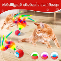 Juguete Inteligente para Gatos Playpal, Bola Rodante Automática, Juguete Interactivo con Carga USB, Cola de Oruga Luminosa, Productos para Mascotas