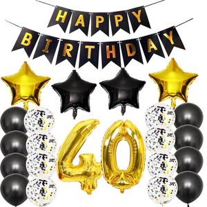 Cartel de 40 años para cumpleaños, decoración para fiesta de 40 cumpleaños, globo de confeti, suministros para fiesta de cumpleaños - Product Image 1