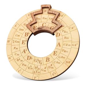 Outil de mélodie en bois cercle rond de cinquièmes roue mélodie accords outil <span class=keywords><strong>musique</strong></span> transposer accessoires pour musiciens débutants - Product Image 1