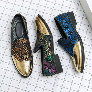 Chaussures habillées pour hommes en cuir véritable, style brogue, bout pointu, à enfiler, pour le travail et les occasions formelles, tendance 2025 - Product Image 6