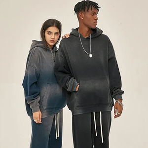 Yingling Valentine Logo personnalisé coton polaire délavé au soleil sans ficelle Vintage en détresse lavé à l'acide à capuche - Product Image 5