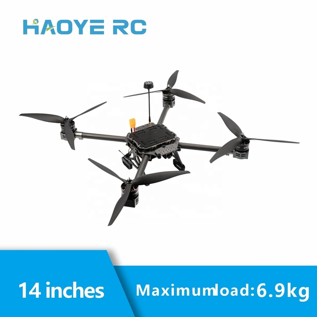 Haoye RC 14 Inch 4 Axis FPV Racing Quadcopter Drone Carbon Fiber Freestyle Frame Kit for Sports Drones Aerial Aircraft Load 7KG