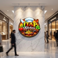 Enseigne lumineuse LED personnalisée par le fabricant, étanche pour extérieur, en aluminium thermoformé 3D, panneau publicitaire avec logo pour restaurant et cuisine