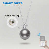 Collier en perles d'imitation NFC avec puce NTAG213, étanche et longueur réglable - RFID 13,56 MHz, cadeau pour les occasions spéciales