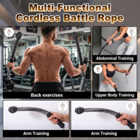 Cuerda de Batalla Inteligente de Alta Gama Sin Cables 2 en 1 con Temporizador y Contador, Equipo de Fitness Portátil Pequeño para Entrenamiento de Brazos y Cardio