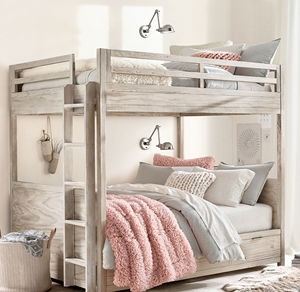 Meubles de chambre à coucher en bois modernes personnalisables, lit superposé confortable avec échelle - Product Image 6