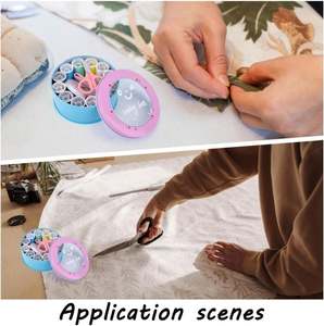Kit de couture miniature avec boîte de rangement en métal pour la maison ou les voyages - Articles de couture et de broderie - Product Image 5