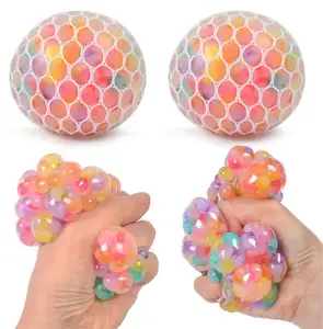 2024 yeni tasarım sıcak satış kabartma stres 6 cm renkli üzüm topları TPR malzemesi sıkmak oyuncaklar çocuklar için stres oyuncakları