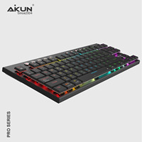 Nuevo Teclado Mecánico Personalizado Aikun GX98713 TKL, Teclado para Juegos Trimodal, Macros, Interruptores Mecánicos de Bajo Perfil, RGB, Batería Recargable