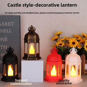 Venta al por mayor 13x7cm LED iluminar Castillo linterna ornamento plástico vela lámpara para decoración del hogar fiesta y Ramadán - Product Image 2