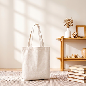 Sac fourre-tout en toile écologique personnalisé avec logo imprimé, fermeture à poignée supérieure, options multi-tailles pour un usage quotidien - Product Image 1