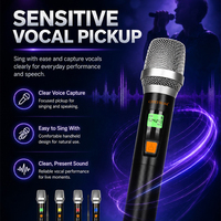Système de microphone dynamique sans fil UHF professionnel CHXYKOM IU-4017-02, récepteur numérique 4 canaux, microphones à réduction de bruit