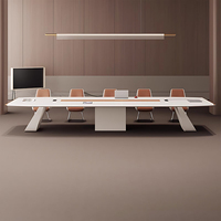 Table de conférence moderne pour bureau, largeur de 79 à 315 pouces (6,5 à 26 pieds), pour 6 à 26 personnes, avec structure en acier