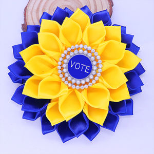 Nuevo símbolo <span class=keywords><strong>Sigma</strong></span> Gamma Rho, diseño de tono azul real y dorado, Pin de votación de flores, joyería de hermandad, broche de ramillete de voto - Product Image 5