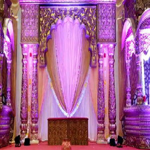 Decoración de Escenario para Bodas Malaya, Tema de Templo Real, Escenario de Fibra Grande para Bodas Tamil, para Ceremonia de Boda Malaya - Product Image 1