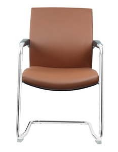 เก้าอี้สำนักงานคานรับน้ำหนักชุบโครเมี่ยมที่ออกแบบตามหลักสรีรศาสตร์พร้อมเบาะโฟมที่มีความหนาแน่นสูงและหนังที่ทนทานและเป็นมิตรกับสิ่งแวดล้อม - Product Image 1