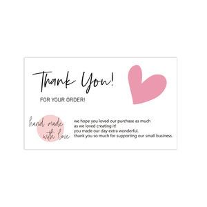 30 unids/bolsa, venta al por mayor, diseño gratuito grabable transfronterizo, <span class=keywords><strong>tarjetas</strong></span> de agradecimiento por apoyar la decoración de mi caja de regalo de negocios - Product Image 4
