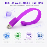 Flashdisk USB 2.0 Silikon Logo Kustom, Gelang Flashdisk, Hadiah Promosi Baru 8GB/16GB/32GB/64GB/128GB