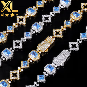 Hip Hop Fine Jewelry 11MM Gold Plated Iced Out Four Leaf <b>Clover</b> 5A Zircon Mens Cuban Link Chain <b>Bracelet</b> Bangles Necklace - Product Image 4