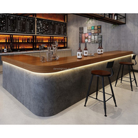Table de bar en bois moderne de luxe sur mesure, comptoir de réception pour pub, bar à domicile, hôtel, restaurant, durable et écologique