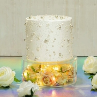 2pcs Séparateur de Gâteau Rond Acrylique Remplissable à Niveau Clair pour Fête d'Anniversaire