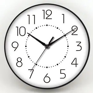 นาฬิกาแขวนผนังพลาสติกสำหรับตกแต่งบ้าน,นาฬิกาควอตซ์พลาสติกดีไซน์ทันสมัยสไตล์เรียบง่ายขายส่ง