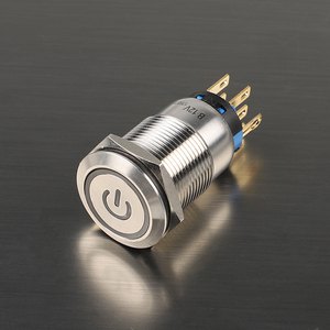 Interruptor de botón de encendido a prueba de agua de 19mm, 5 pines, 8 pines, 3A, <span class=keywords><strong>12V</strong></span>, 24V, interruptor de encendido y apagado de Metal con enganche momentáneo de acero inoxidable - Product Image 3